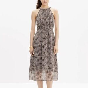 Madewell halter patterned silk midi dress